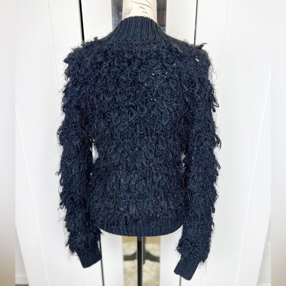 Anthropologie Leifsdottir Black Wool Alpaca Mohair Blend Knit Sweater Size XS - Picture 7 of 13